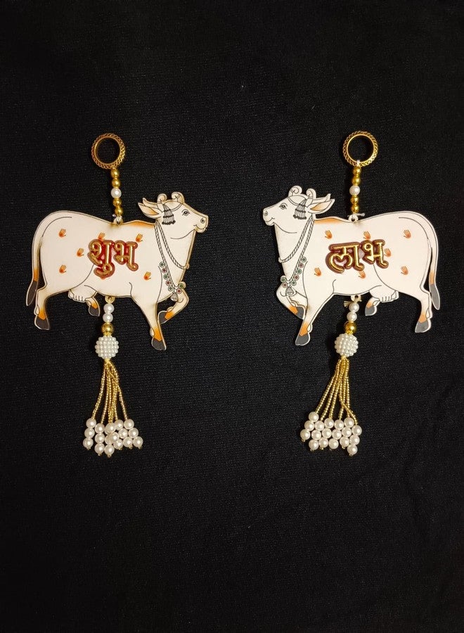 Prisart Shubh Labh Side Door Hangings with Cow for Door Decoration/Diwali Decoration - Image 1