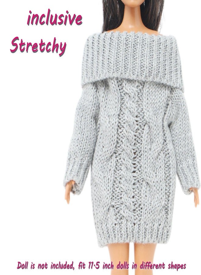 BJDBUS Winter Turtleneck Sweater Clothes for 11.5 inch Girl Doll Accessories (Grey) - Image 3