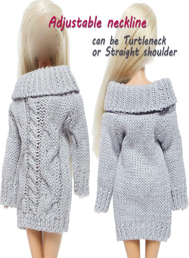 BJDBUS Winter Turtleneck Sweater Clothes for 11.5 inch Girl Doll Accessories (Grey) - Image 4