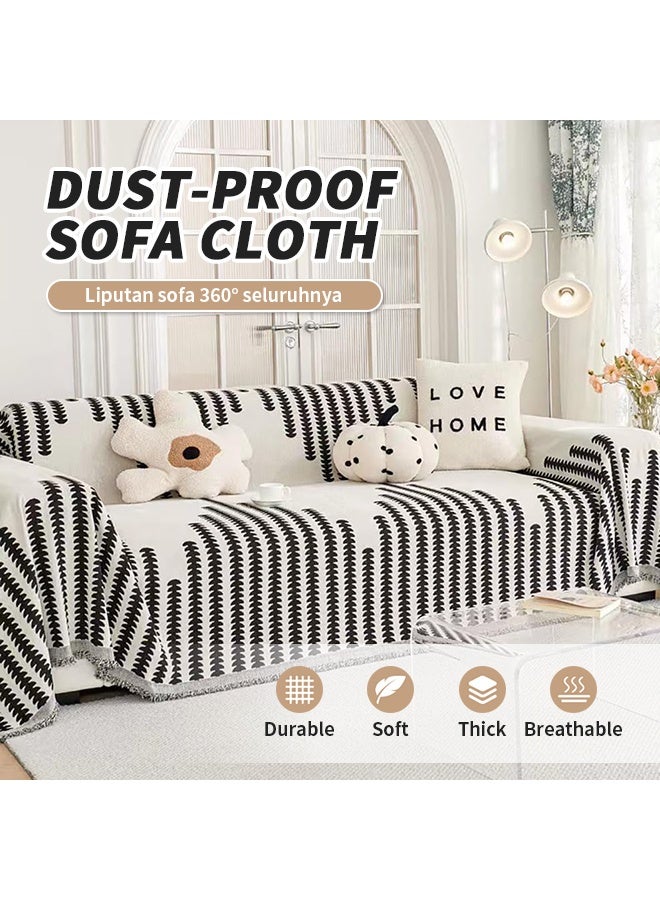 DUNELIFE 180*300cm Nordic Jacquard Covers for Sofa, Bohemian Wo-seater Sofa Cover, Machine Washable Slipcovers, Wrinkle-Resistant Dirt-resistant, For Families With Pets And Children - Image 4
