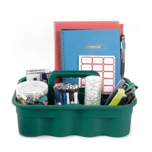 Carepure 2-Compartment Industrial Caddy Bucket | Bathroom Organizer Basket, Tool Organizer for Cleaning Bathroom & Windows (Green) - Image 3