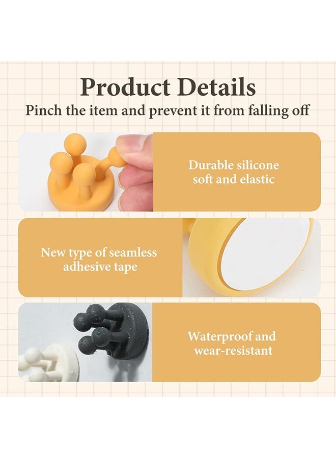 كوانتوم 4 قطع من حوامل فرشاة الأسنان المصنوعة من السيليكون، خطاف ذاتي اللصق مقاوم للماء متعدد الوظائف، خطاف فرشاة أسنان ذاتي اللصق مقاوم للماء للحمام والمطبخ والمكتب - Image 3