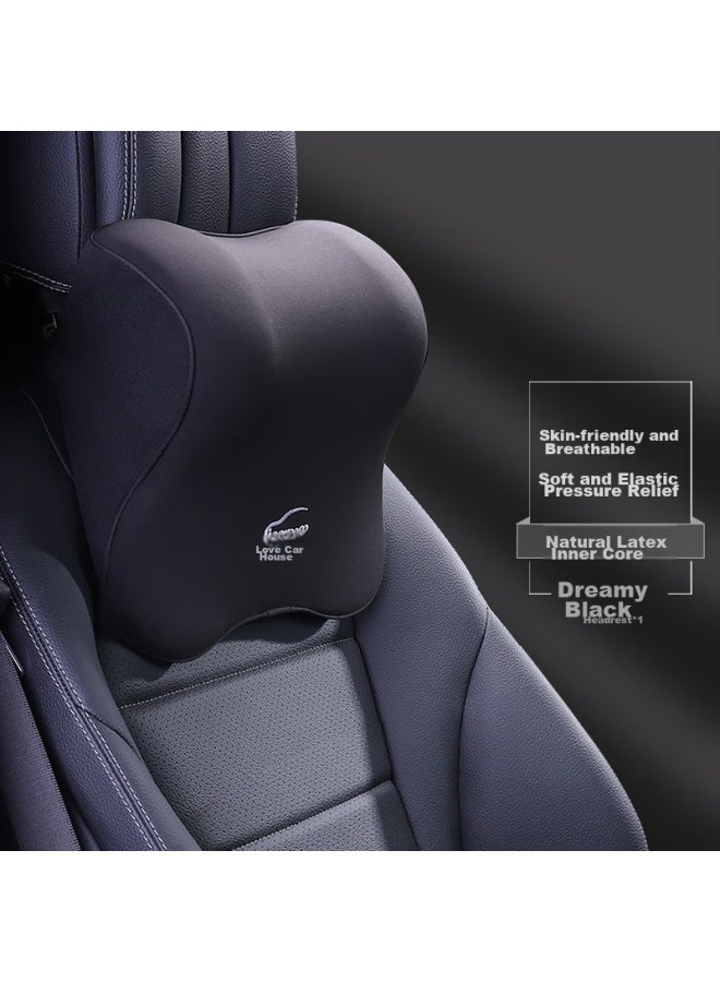 ICAROOM Aichewu Natural Latex Car Headrest, In-car Headrest, Car Neck Pillow, Car Head And Neck Support Pillow - Image 1
