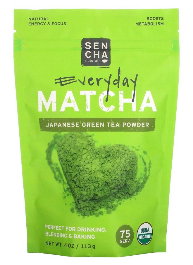 Sencha Naturals Everyday Matcha Japanese Green Tea Powder 4 oz (113 g) 