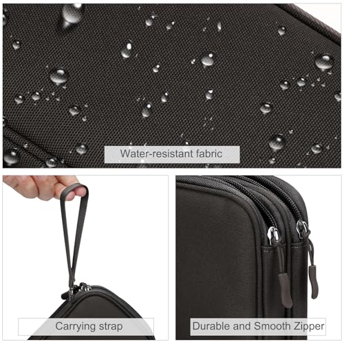 FYY Electronic Organizer, Travel Cable Organizer Bag Pouch Electronic Accessories Carry Case Portable Waterproof Double Layers Storage Bag for Cable, Charger, Phone, Earphone, Medium Size- Coffee - Image 4