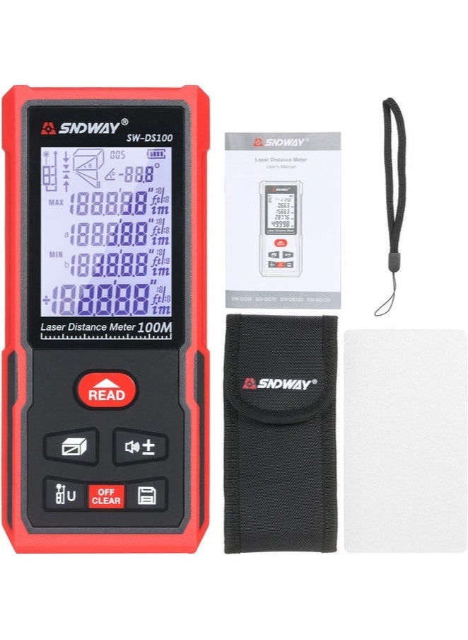SNDWAY 100 Meters Laser Distance Meter Black/Red  - Image 1