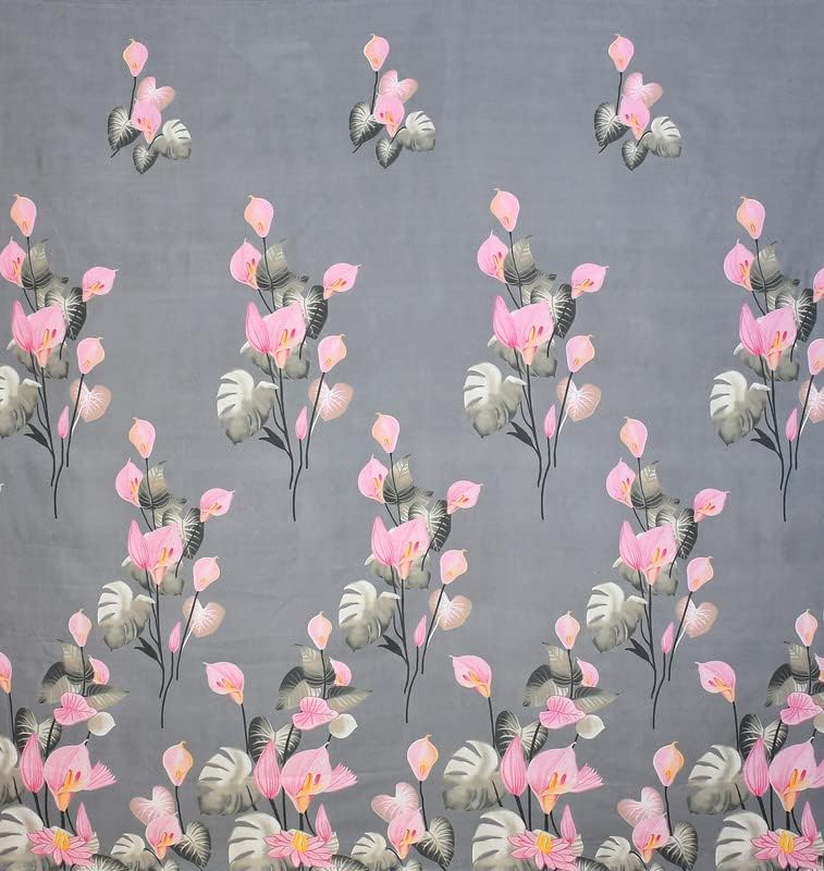 BSB بي إس بي هوم 220 Tc بريميوم فوريفر مودرن ستايل قطن جلاسي مزخرف فاخر جميل ناعم مريح تصميم مزخرف بزهور 1 حجم سرير مفرد وغطاء وسادة 1 - زهري ووردي - Image 2