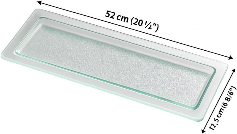 BS B&S Rectangular Glass Tray 43x13.5 cm Clear Glass Serving Platter for Appetizers, Snacks, Desserts, Table Decor Elegant & Durable Display Dish for Home or Events (52 * 17.5 CM) - Image 2