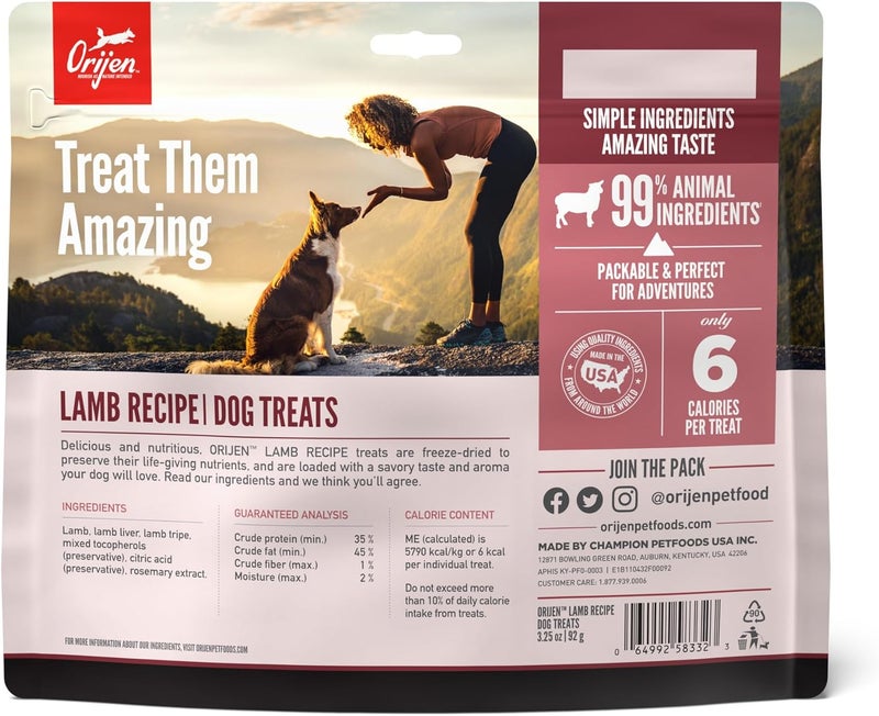 Orijen Lamb Recipe Freeze Dried Dog Treats - 92G - Image 2