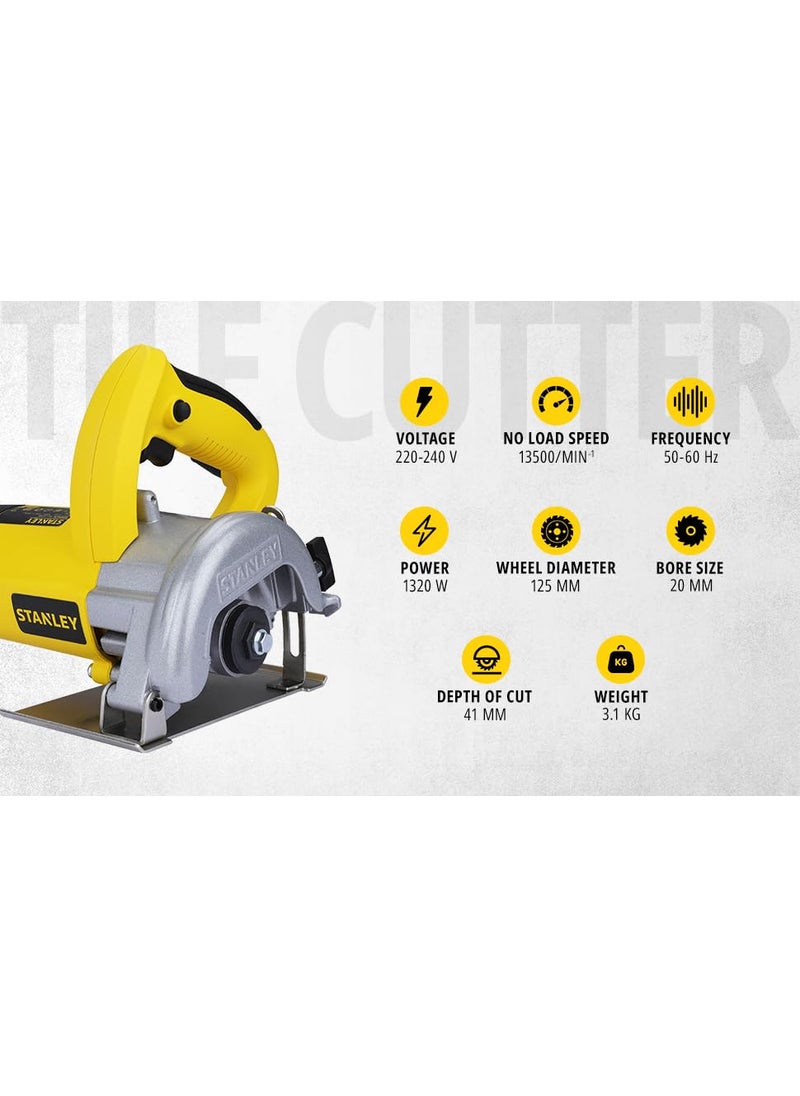 Stanley STANLEY STSP125IN 1320 Watt 5125mm Marble Cutter Tile Cutter Machine Yellow and Black  - Image 2