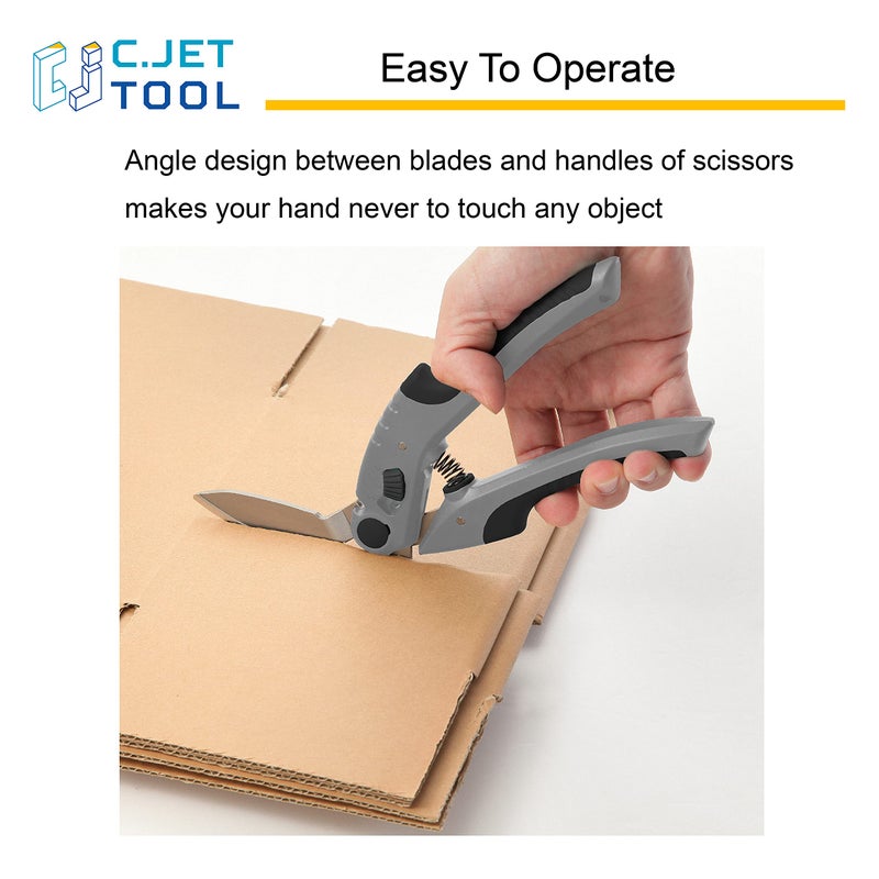C.JET TOOL 10" Heavy Duty Scissors, Carpet Cutter, Industrial Scissors, Multipurpose, Scissors for Carpet, Cardboard, Leather, Pruning, Gardening, Professional Soft Grip Stainless Steel (Black) - Image 3