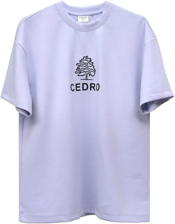 سيدرو Cedro Men's Oversize Graphic Tee - Light Blue with Bold Print