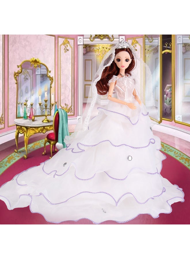 Talking Bobby Doll Doll Girl Children's Play House Toy Princess Doll Wedding Dress Gift Set-Color:Mixed Delivery -5-dimensional Eyelash Doll (can Sing And Tell Stories) - Image 3