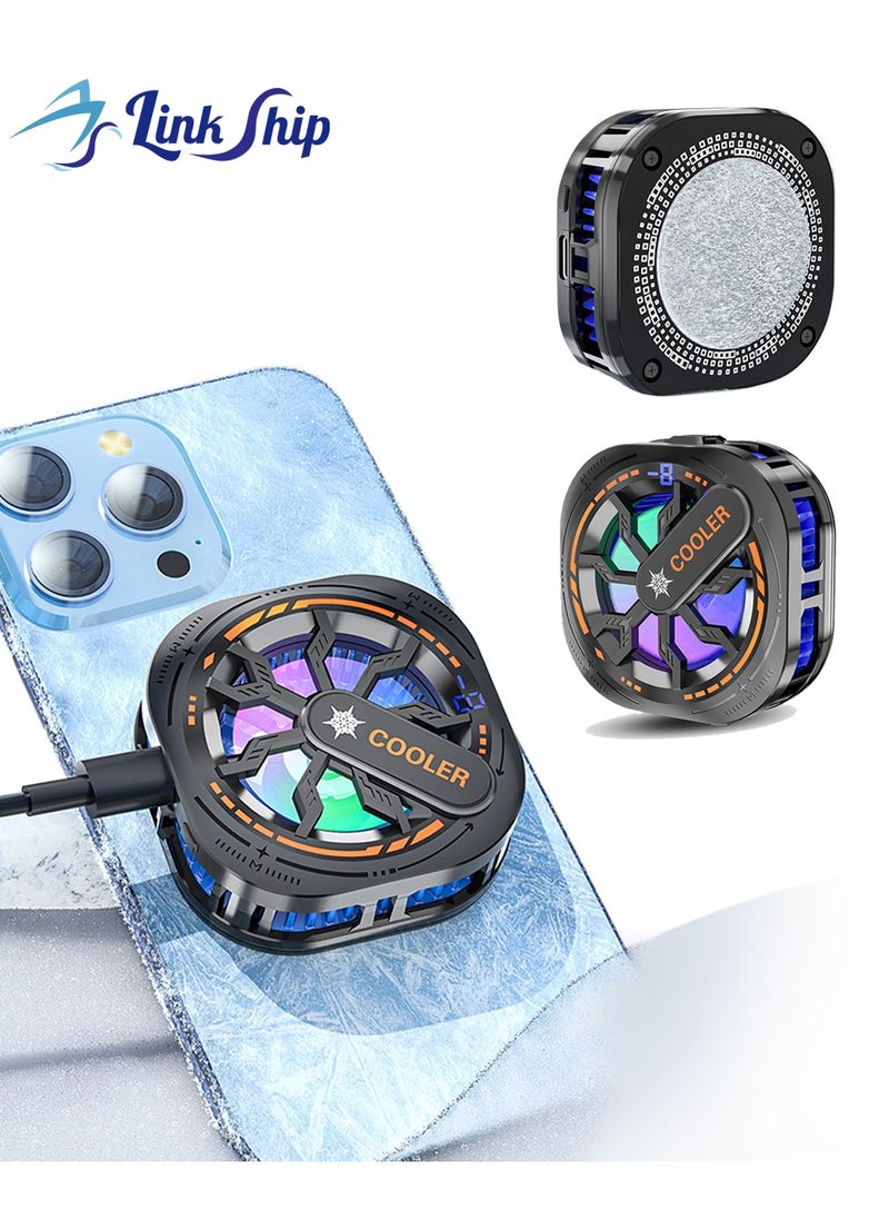 linkship Mobile Phone Cooler for Gaming & Streaming – 5-Second Instant Cooling, Magnetic & Clip-On Design, Temperature Display, Compatible with iPhone Series, Android, iPad, and Tablets  - Image 1