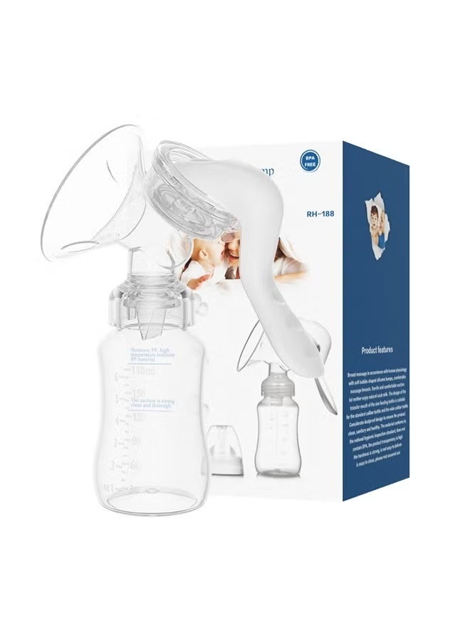 ALLTOMOM Portable Manual Silicone Breast Pump 150ML BPA-Free Easy to Clean Ideal for Travel and Home Use - Image 1