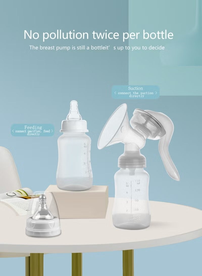 ALLTOMOM Portable Manual Silicone Breast Pump 150ML BPA-Free Easy to Clean Ideal for Travel and Home Use - Image 2