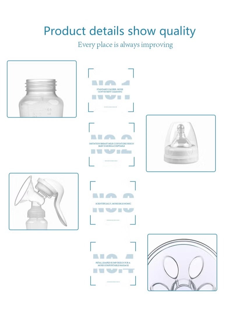 ALLTOMOM Portable Manual Silicone Breast Pump 150ML BPA-Free Easy to Clean Ideal for Travel and Home Use - Image 4