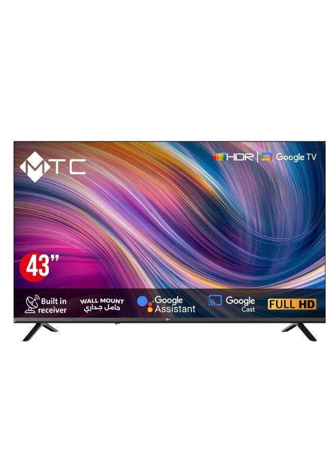 إم تي سي شاشة 43 بوصة GOOGLE  TV  سمارت MT43FH450GO- FULL HD