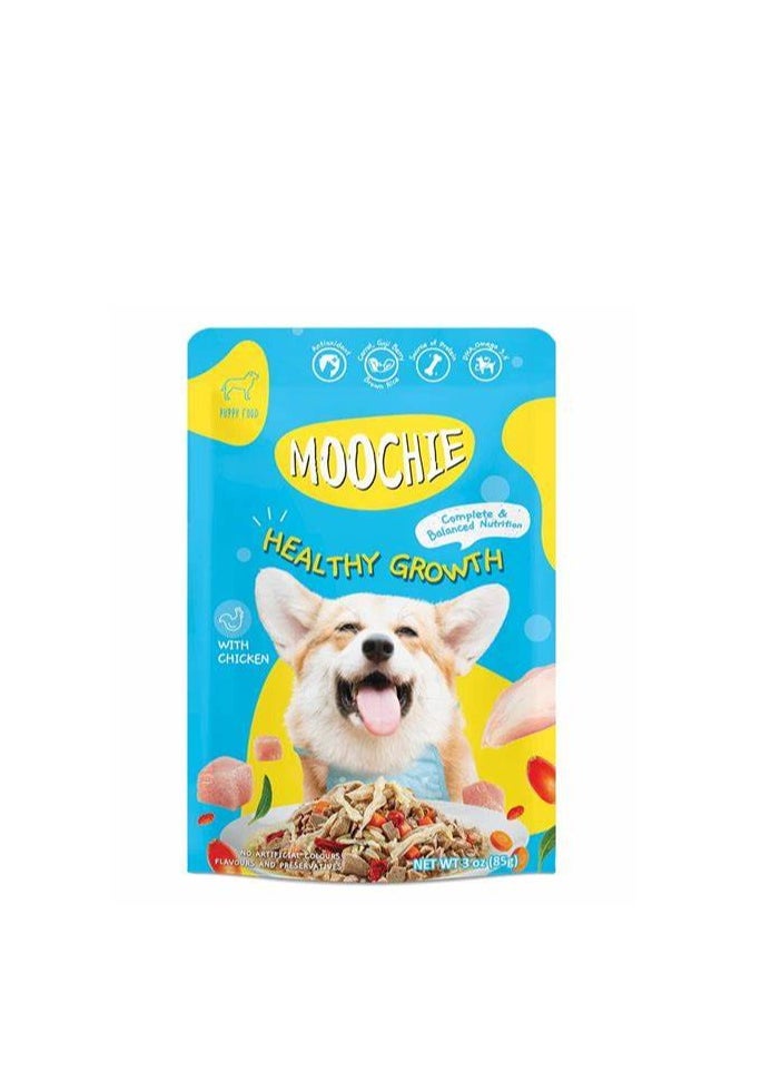 MOOCHIE Moochie Dog Food Puppy Casserole with Chicken - Healthy Growth Pouch 12 x 85g  - Image 4