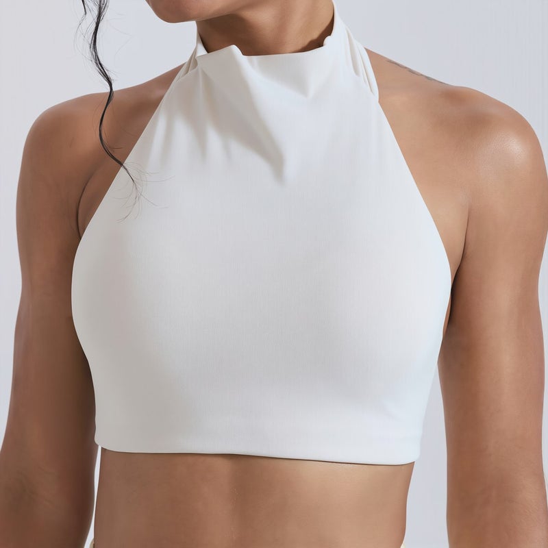 Sports Bra for Women High Neck Seamless Padded Workout Yoga Top Activewear - Image 4