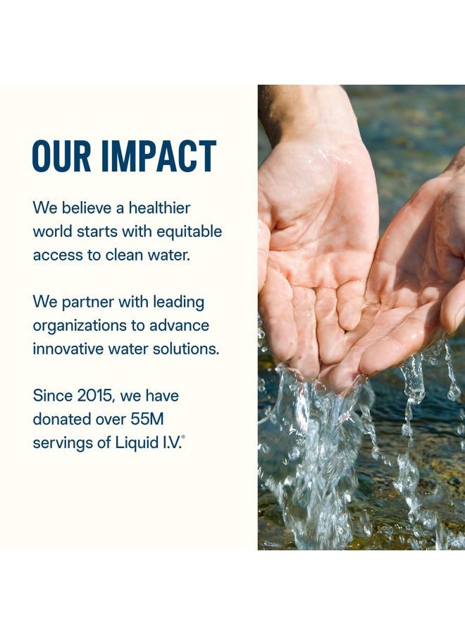 Liquid I.V. ® مضاعف الترطيب - مجموعة متنوعة - ليمون ليم، فاكهة العاطفة، فراولة، مشروب استوائي | مسحوق مشروب إلكتروليت | 1 عبوة (16 حصة) - Image 5