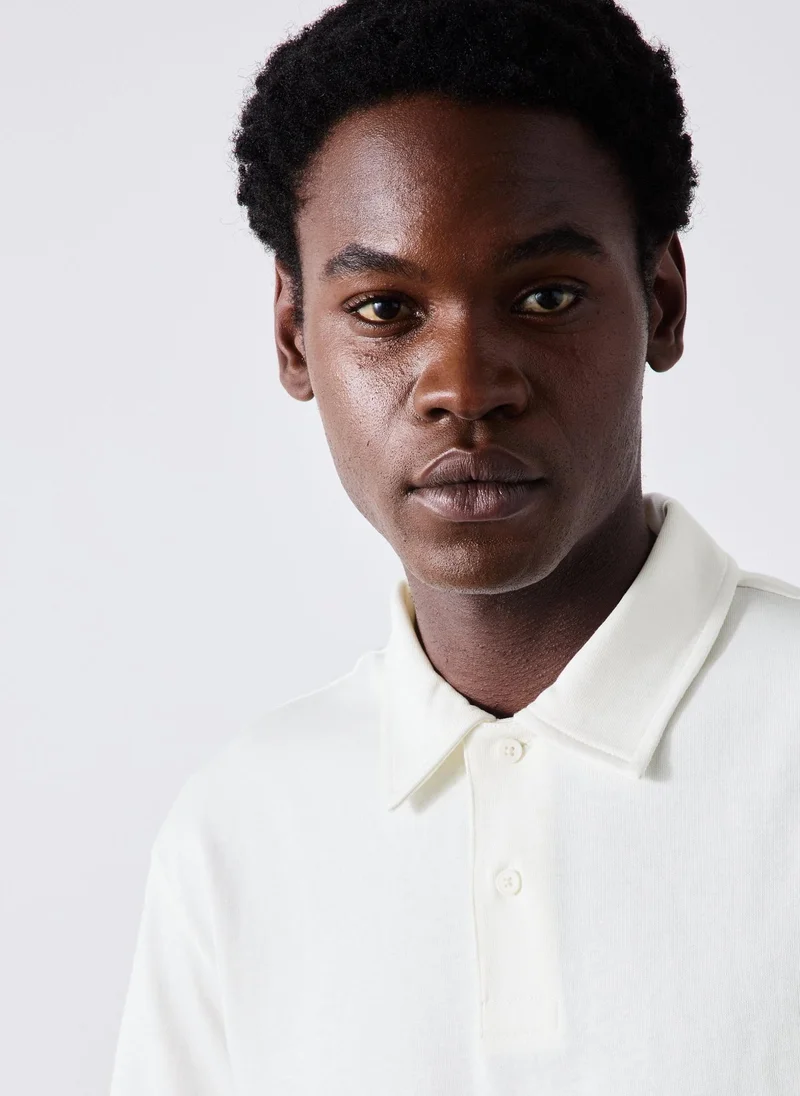 Matalan Ecru Heavyweight Polo Shirt