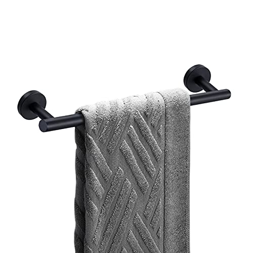 Nolimas Matte Black Bath Towel Bar Single Bars Towel Rack Rod Classic Wall Mounted SUS304 Stainless Steel Bathroom Towel Holder Toilet Kitchen Towel Shelf Single Layer,16 inches - Image 1