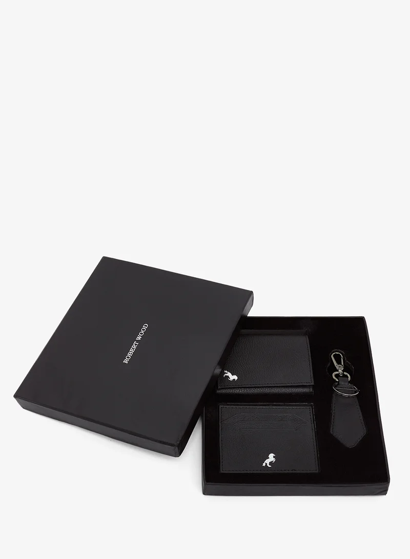 Robert Wood Genuine Leather Wallet, Card Holder And Key Chian Gift Set