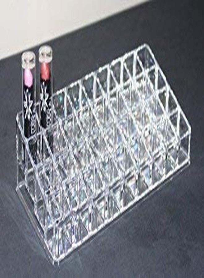 JAPTI Crystal Clear Cosmetic Make Up Lipstick Nail Paint Brush Pencil Pen Organizer Cosmetic Storage Holder Box (medium/acrylic) - Image 3