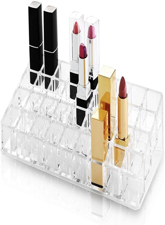 JAPTI Crystal Clear Cosmetic Make Up Lipstick Nail Paint Brush Pencil Pen Organizer Cosmetic Storage Holder Box (medium/acrylic) - Image 4