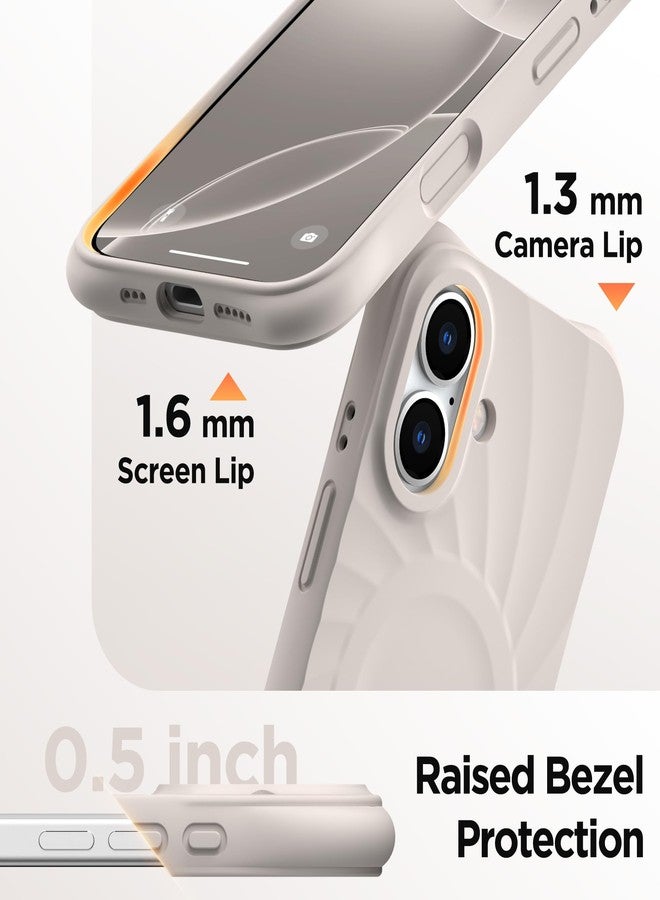 جراب COFFKER المغناطيسي لهاتف iPhone 17 مقاس 6.3 بوصة، متوافق مع MagSafe، واقي شاشة + زر تحكم مدمج بالكاميرا من السيليكون، جراب واقٍ مقاوم للصدمات لهاتف iPhone 17 للنساء، لون حجري - Image 5