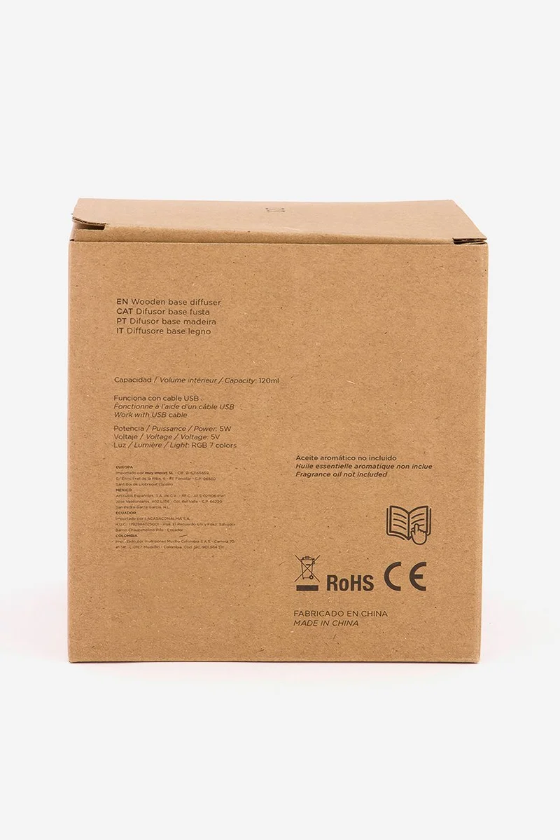 Muy Mucho Wooden Base Diffuser 120ml, White and Brown