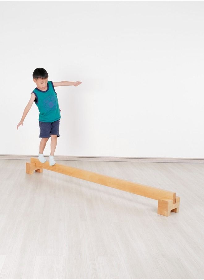 JSAITOYS Wood Single Plank Bridge Sensory Balance Beam Gymnastics Equipment For Kids  - Image 4