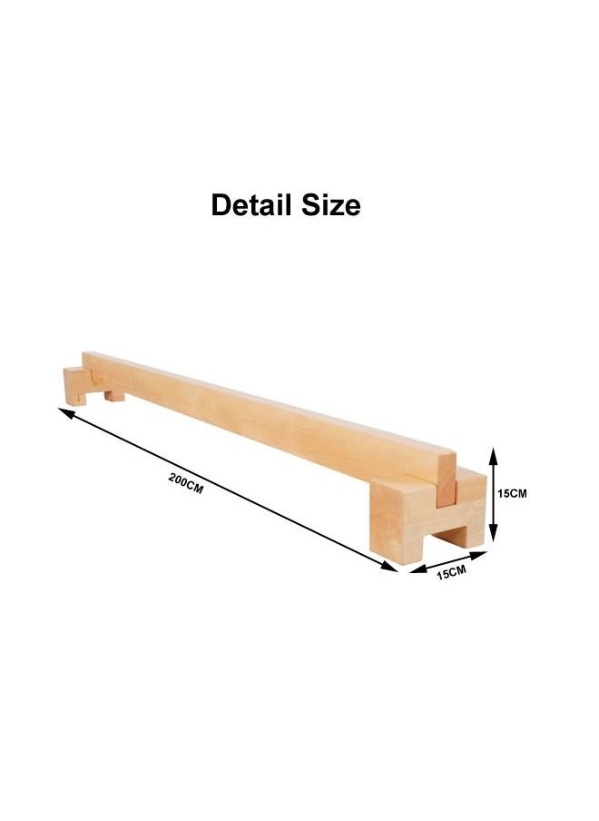 JSAITOYS Wood Single Plank Bridge Sensory Balance Beam Gymnastics Equipment For Kids  - Image 2
