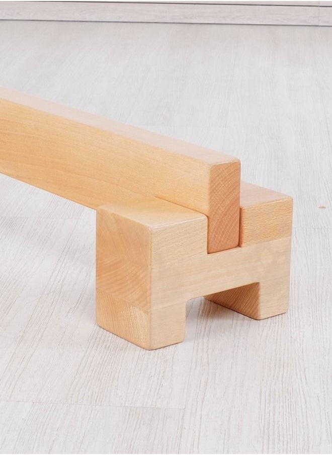 JSAITOYS Wood Single Plank Bridge Sensory Balance Beam Gymnastics Equipment For Kids  - Image 3