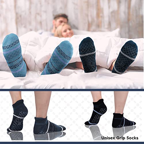 unenow Unisex Non Slip Socks with Grips Cushion for Yoga Pilates Barre Home & Hospital - Image 3