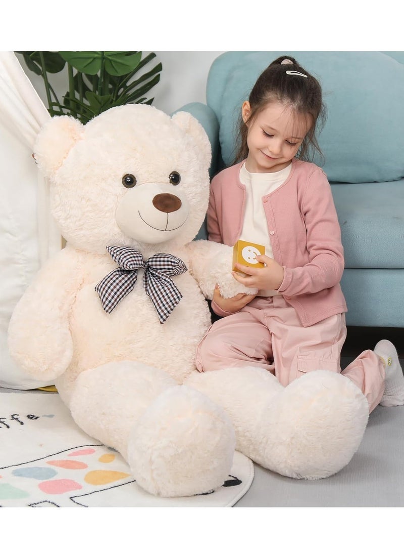 Arabest Cute Teddy Bear, Ultra Soft Plush Doll with Skin Friendly Fabric, Large Size Stuffed Bear for Anniversary, Holiday Day Gift, Birthday Gift, 100cm (White) - Image 4