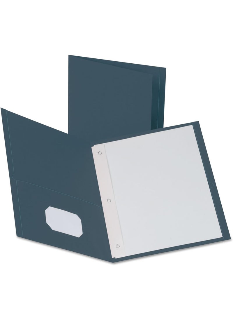 Oxford Oxford Two-Pocket Folders w/Fasteners, Dark Blue, Letter Size, 25 per Box (57738) 
