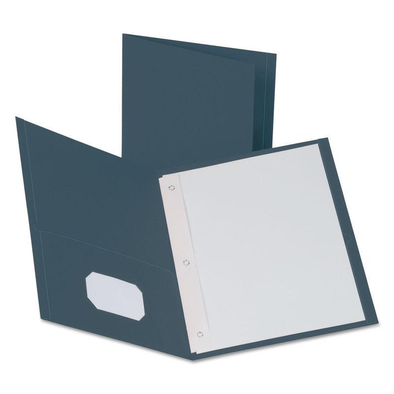 Oxford Two-Pocket Folders w/Fasteners, Dark Blue, Letter Size, 25 per Box (57738) - Image 2