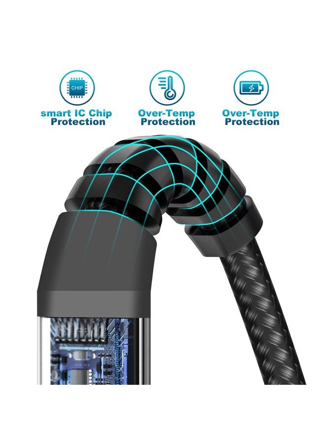 esbeecables [Apple MFi Certified] Short iPhone Charging Cable(3Pack 8 Inch),USB to Lightning Charger Cord for Apple,Nylon Braided Fast Charging Data Syncing Cable for iPhone 14/13/12/11/XS/XR/X/8/7/6/iPad/Airpods - Image 2