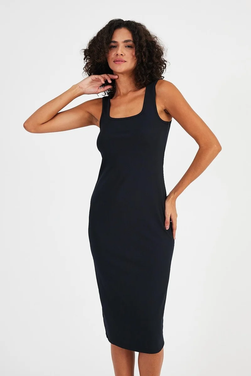 Alexander Gardi Sleeveless Ribbed Dress
