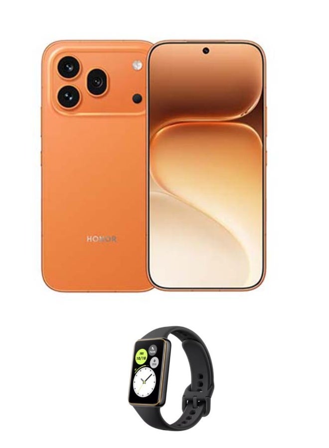 هونور 600 Pro 5G Dual SIM 12GB RAM 512GB Orange With Free Honor Band 10 & Back Cover (Color of gifts may vary) - Image 1