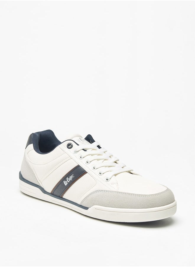 Lee Cooper Men's Logo Detail Sneakers with Lace-Up Closure  - Image 1