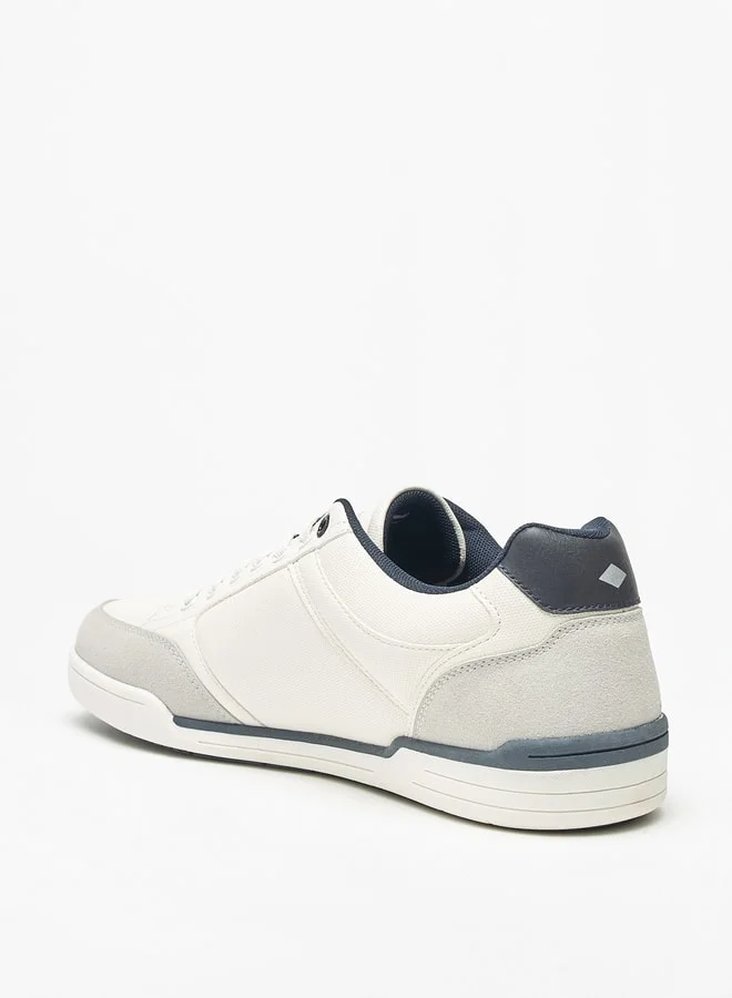 Lee Cooper Men's Logo Detail Sneakers with Lace-Up Closure