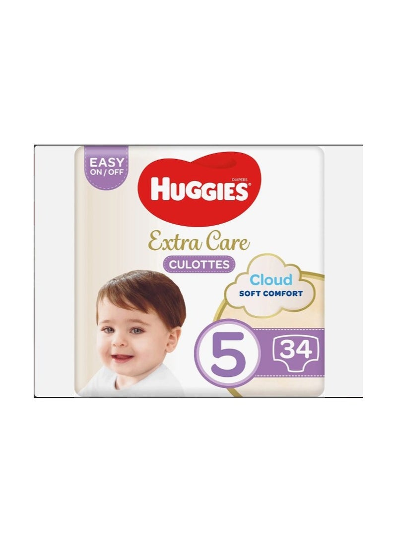 HUGGIES Huggies, Extra Care Culottes, Size 5, 12-17 kg, 34 Diaper Pants - Image 2