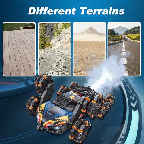 NEXBOX Cool 8 Wheels Hand Controlled rc Stunt Car Toys, Gesture Sensing Remote Control Cars for Boys Age 6 7 8-12 13 14 Year Old, Birthday Gifts Ideas for Kids - Image 5