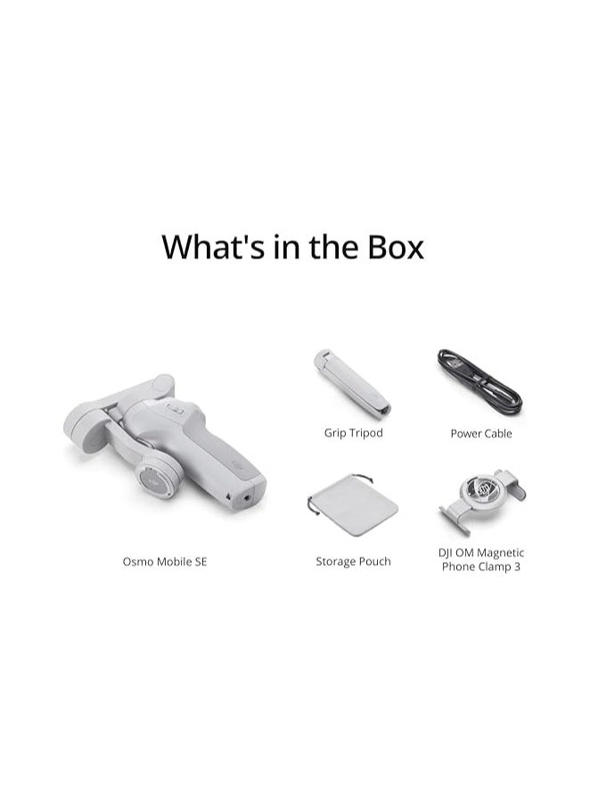 dji - DJI OSMO Mobile SE Intelligent Gimbal, 3-Axis Phone Gimbal, Android and iPhone Gimbal, Vlogging Stabilizer YouTube and TikTok Videos, UAE Version with Official Warranty Support - Image 1