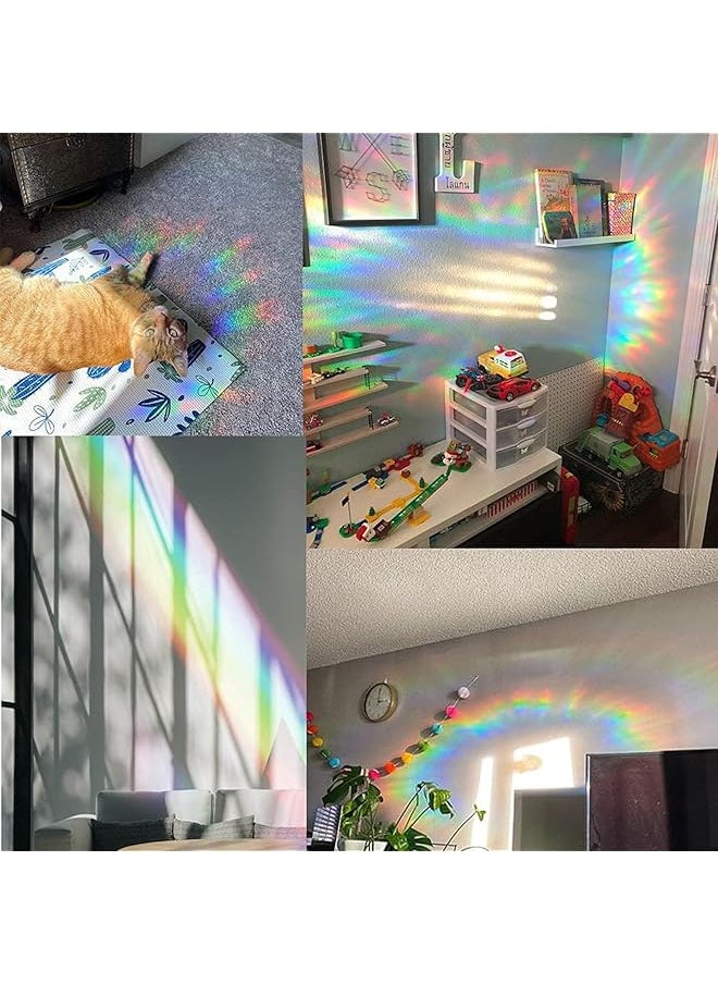17 Pcs Anti Collision Window Clings Starry Rainbow Window Stickers Anti Collision Window Stickers For Preventing Bird Impact Reusable Rainbow Window Stickers
