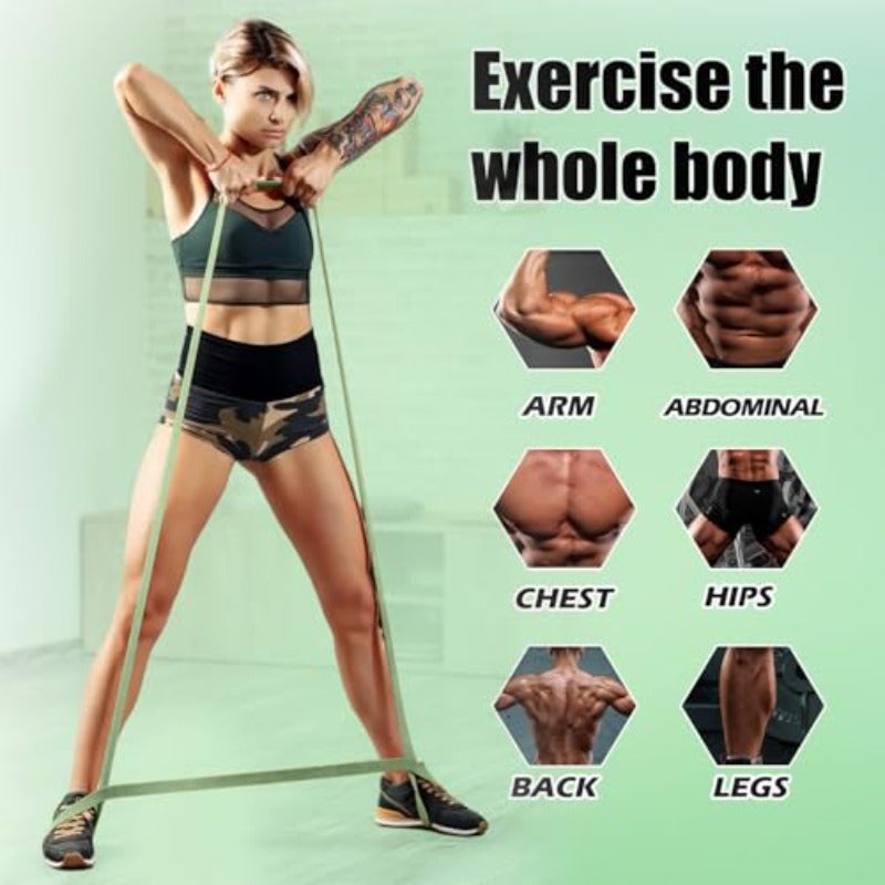 طقم أشرطة المقاومة WHATAFIT - أشرطة مساعدة لسحب الأوزان، أشرطة تمارين، أشرطة مقاومة لتمارين اللياقة، تمارين السحب، رفع الأثقال، تمارين منزلية - Image 5