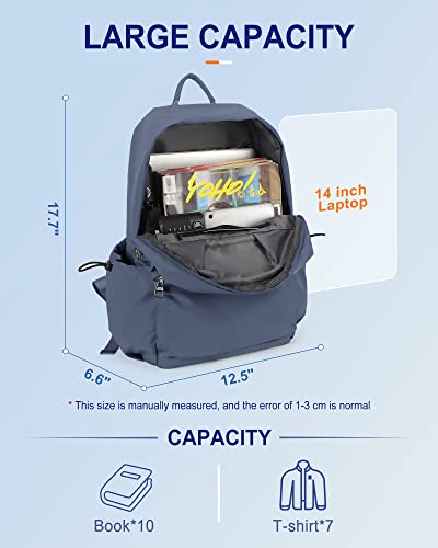 UPPACK Backpack For Women Men School Aesthetic Lightweight College Backpack for Boys Girls Book Bag Casual Daypack Laptop Gym Backpacks Bluish purple - Image 2